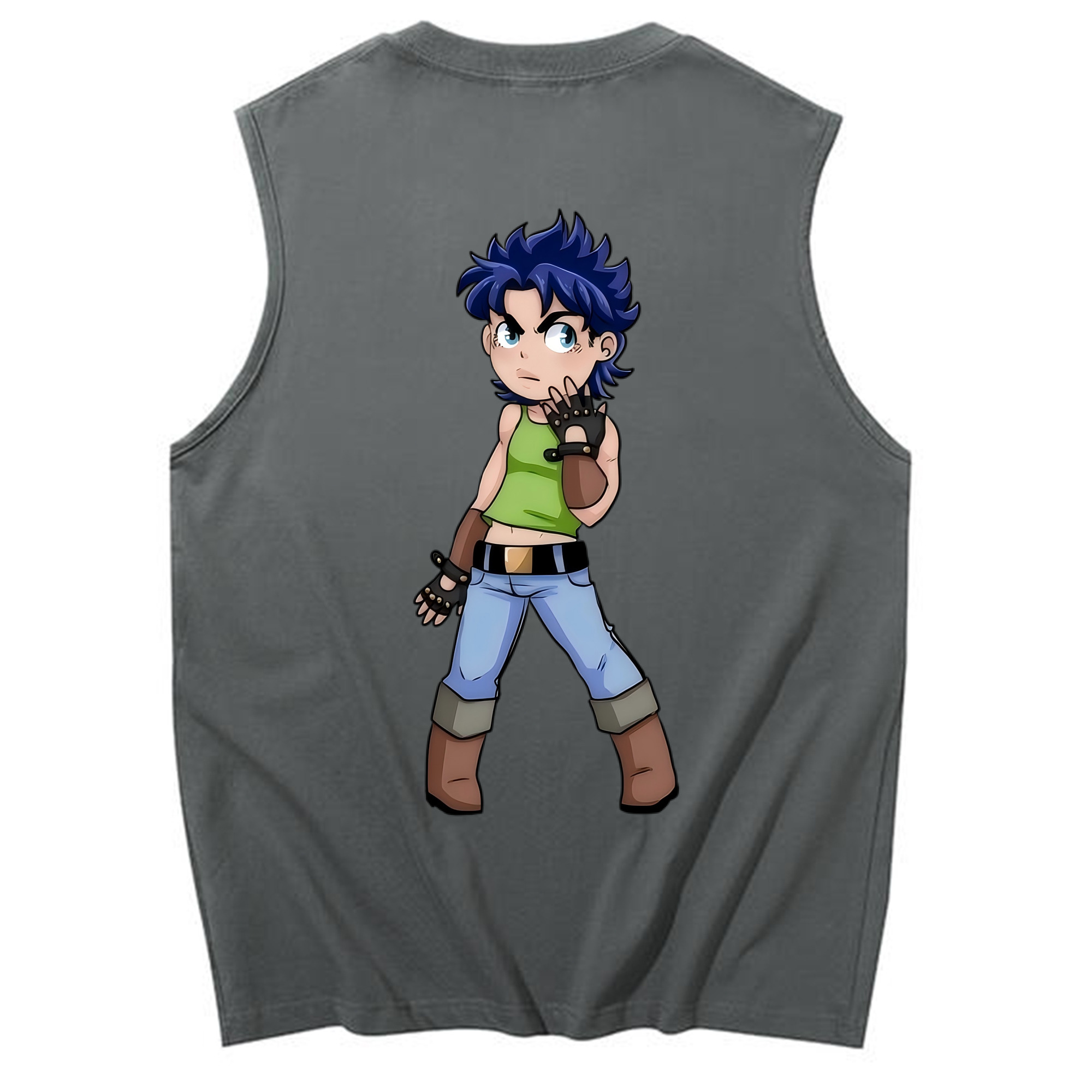 （画像用） ジョジョの奇妙な冒険 広瀨康一 JoJo's Bizarre Adventure Hirose Koichi コットン100％タンクトップ（背面プリント）